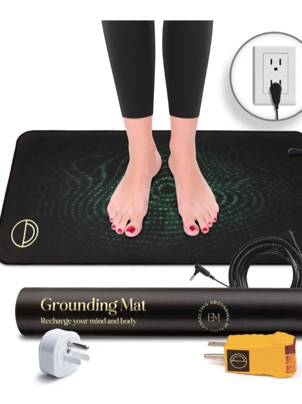 Earth & Moon Grounding Mat for Feet (13x29in) Earth Connected Wellness for Pain